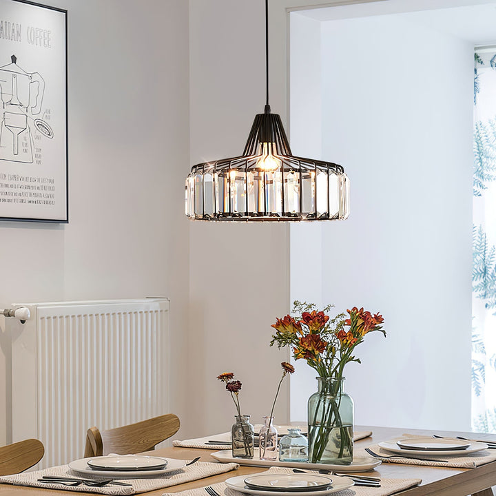 Moderne Svart Krystall Pendelbelysning | Luvikno