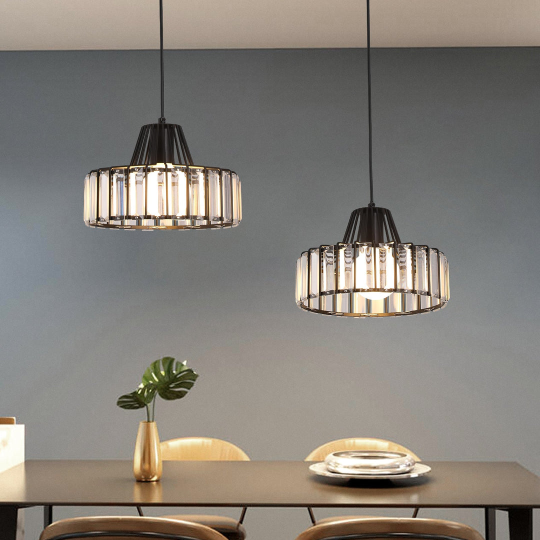 Moderne Svart Krystall Pendelbelysning | Luvikno