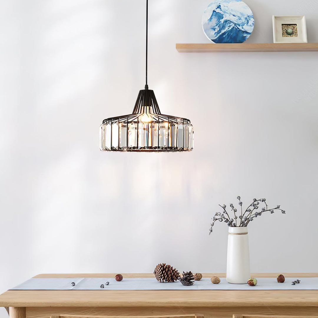 Moderne Svart Krystall Pendelbelysning | Luvikno