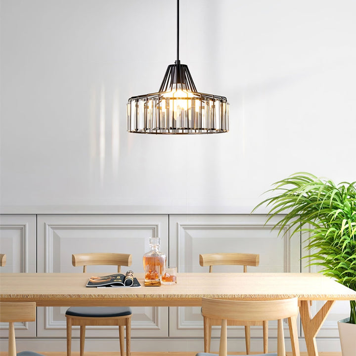 Moderne Svart Krystall Pendelbelysning | Luvikno