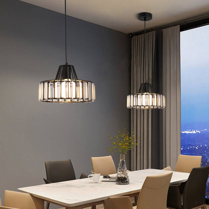 Moderne Svart Krystall Pendelbelysning | Luvikno