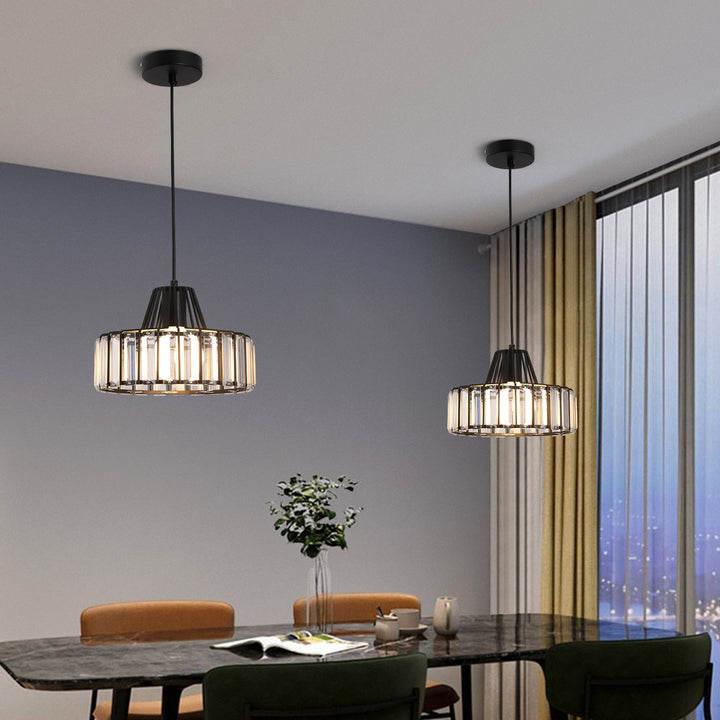 Moderne Svart Krystall Pendelbelysning | Luvikno