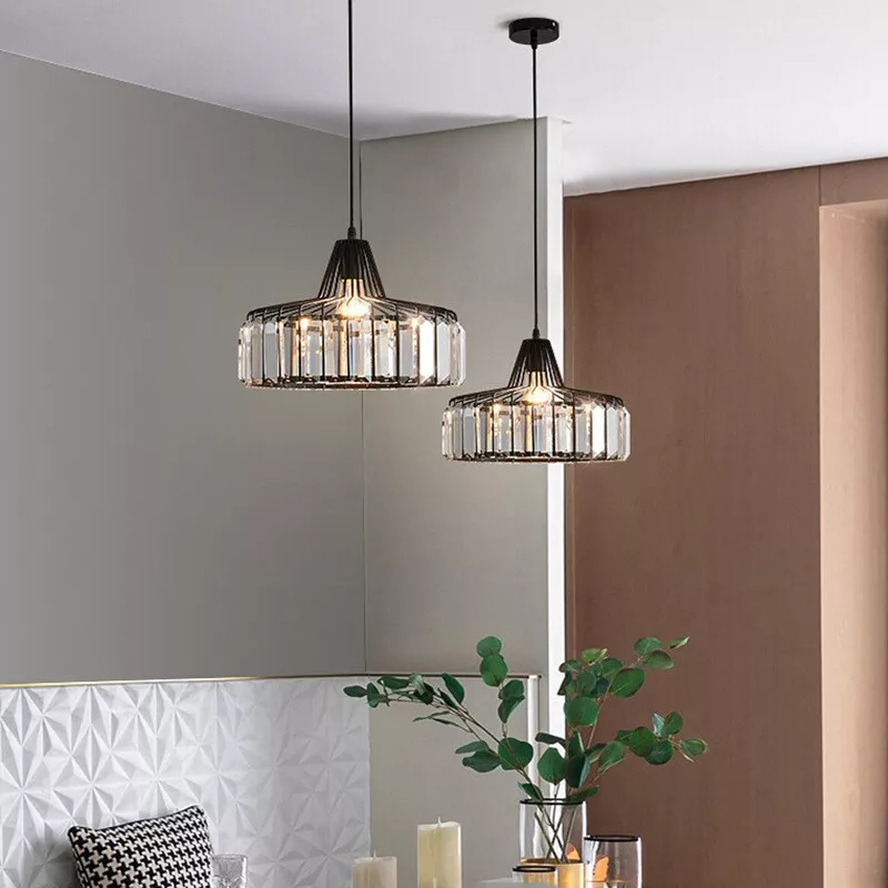 Moderne Svart Krystall Pendelbelysning | Luvikno