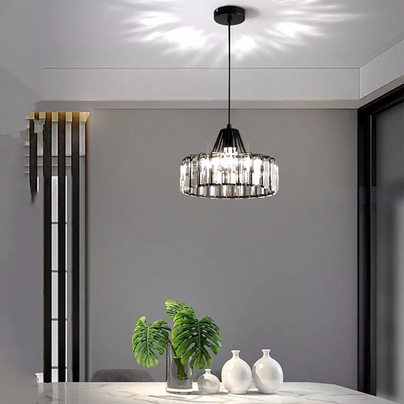 Moderne Svart Krystall Pendelbelysning | Luvikno