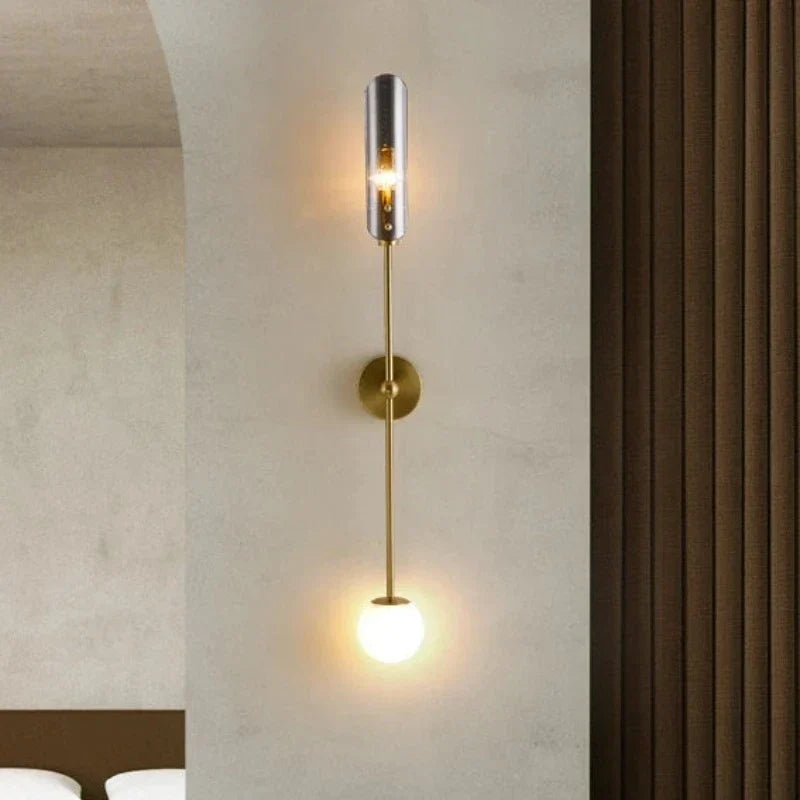 Nordisk LED vegglampe med glass – Elegant vegglampe for stue og soverom | Luvikno