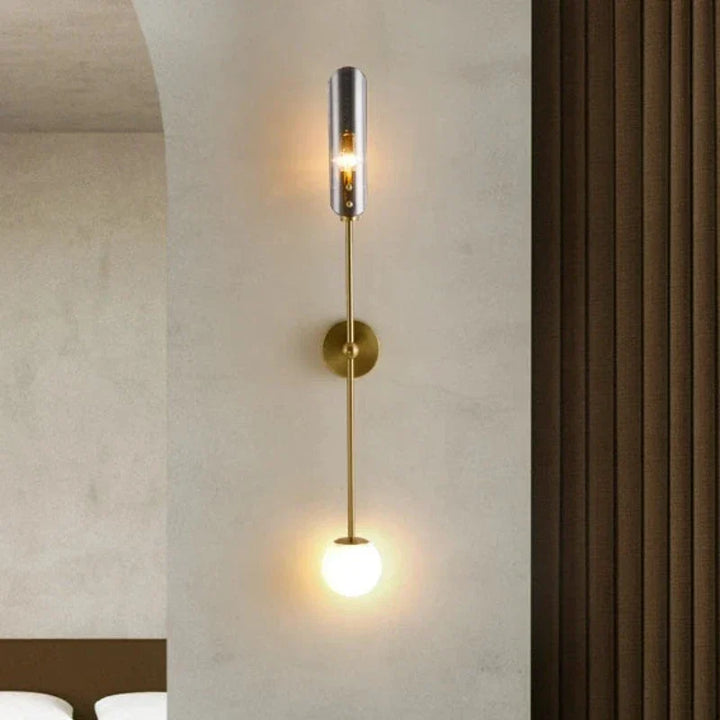 Nordisk LED vegglampe med glass – Elegant vegglampe for stue og soverom | Luvikno