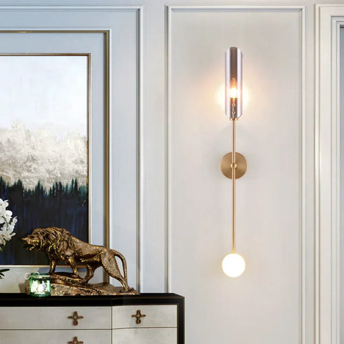 Nordisk LED vegglampe med glass – Elegant vegglampe for stue og soverom | Luvikno