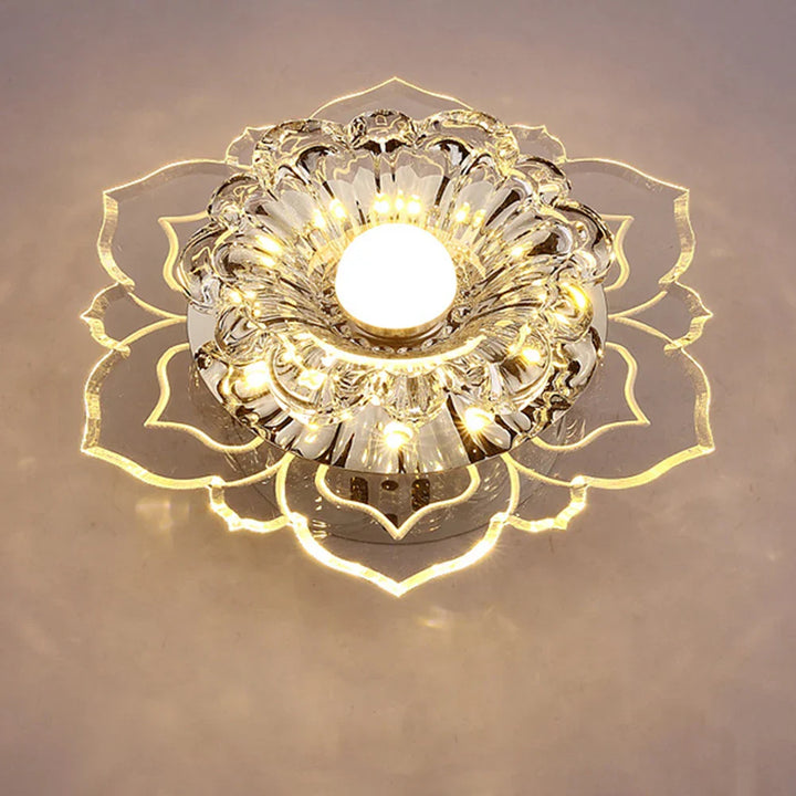 Elegant krystall taklampe med LED – Moderne belysning for oppholdsrom | Luvikno
