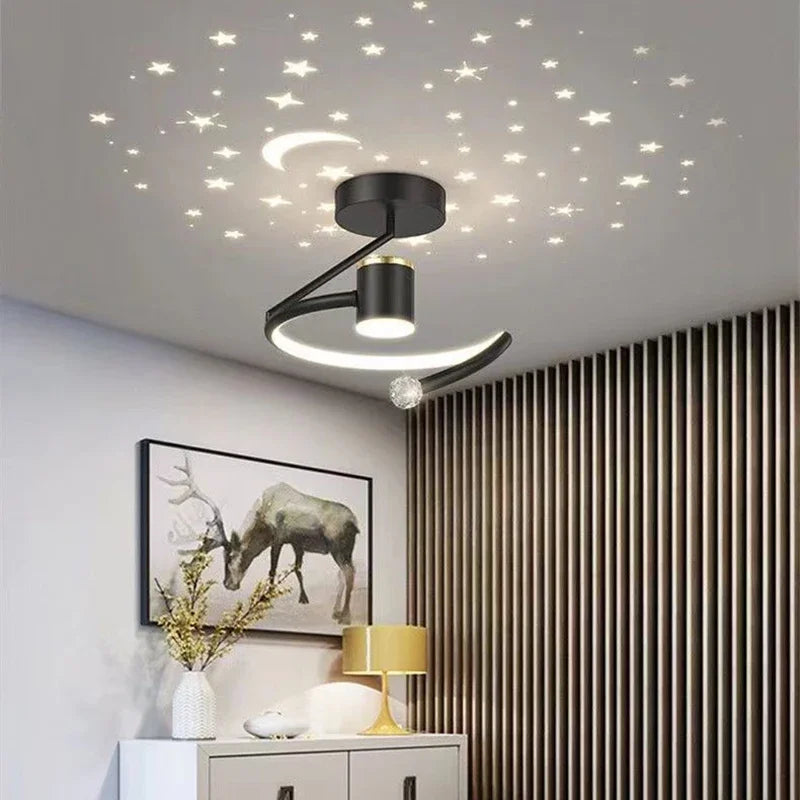LED taklampe med stjernehimmel – Moderne krystallampe design for barnerom og stue | Luvikno