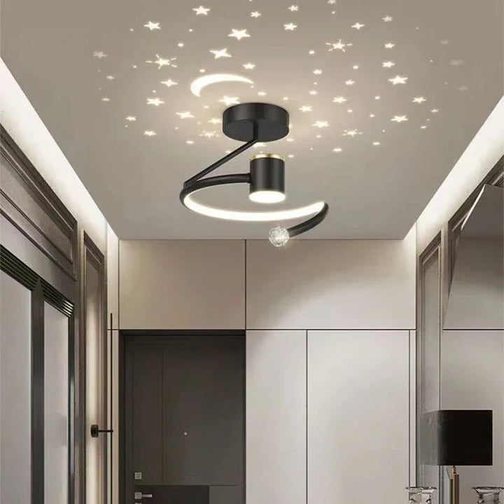 LED taklampe med stjernehimmel – Moderne krystallampe design for barnerom og stue | Luvikno
