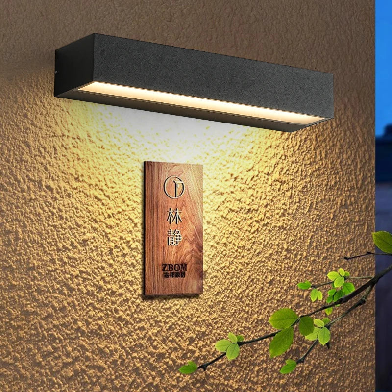 Moderne LED-vegglampe for utendørs bruk - værbestandig, energibesparende, ideell for hage og terrasse | Luvikno