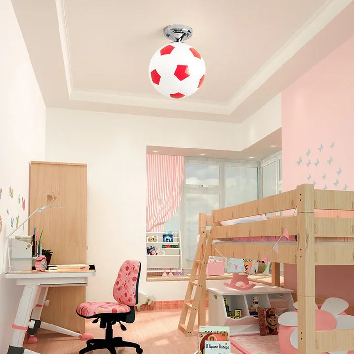 LED taklampe i kuledesign - lampe til barnerom med glasskule | Luvikno