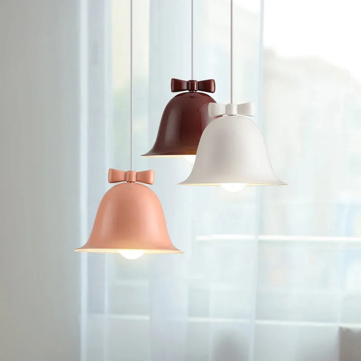 Moderne klokkeformet pendellampe med sløyfe, designer hengelampe for spisestue og kjøkken | Luvikno