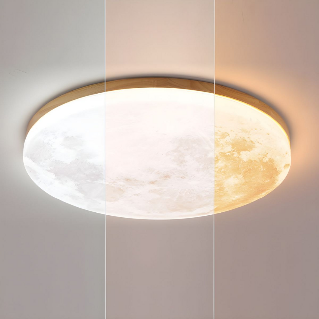 Moon Round | Minimalistisk rund LED-taklampe | Luvikno