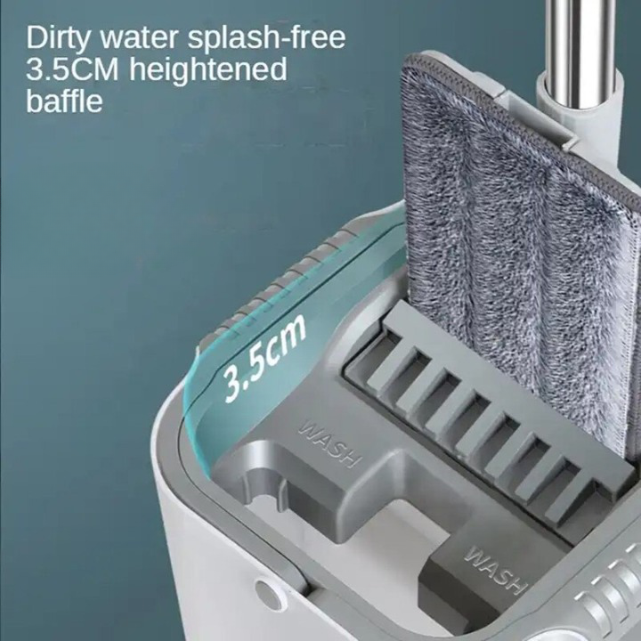 Flat Bottom Mop and Bucket Set med Aluminiumhåndtak Luvikno