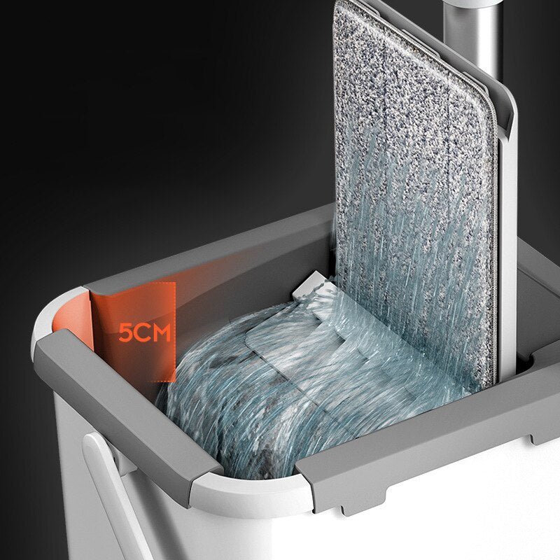 Flat Bottom Mop and Bucket Set med Aluminiumhåndtak Luvikno