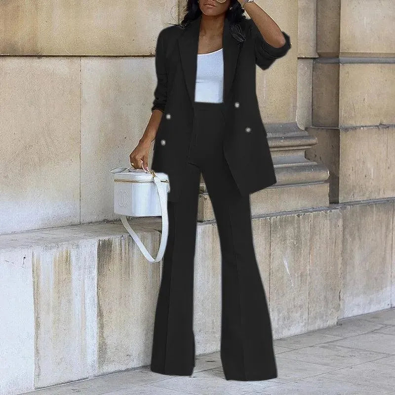Luvik | Damen blazer - Stillegant - Dobbeltknapp, utvidede ben - Perfekt for arbeidsanledninger