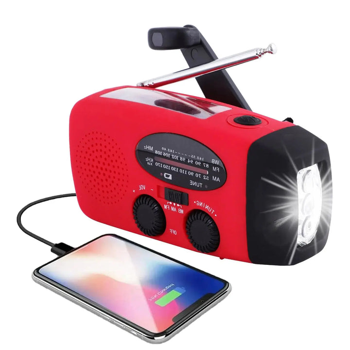 NoodRadio PowerSafe Mini – Kompakt nød radio med lommelykt og powerbank | Luvikno