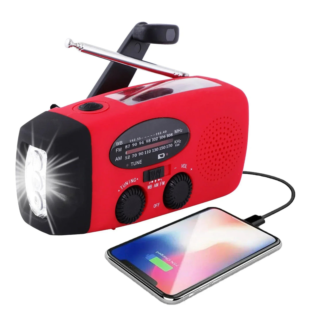 NoodRadio PowerSafe Mini – Kompakt nød radio med lommelykt og powerbank | Luvikno