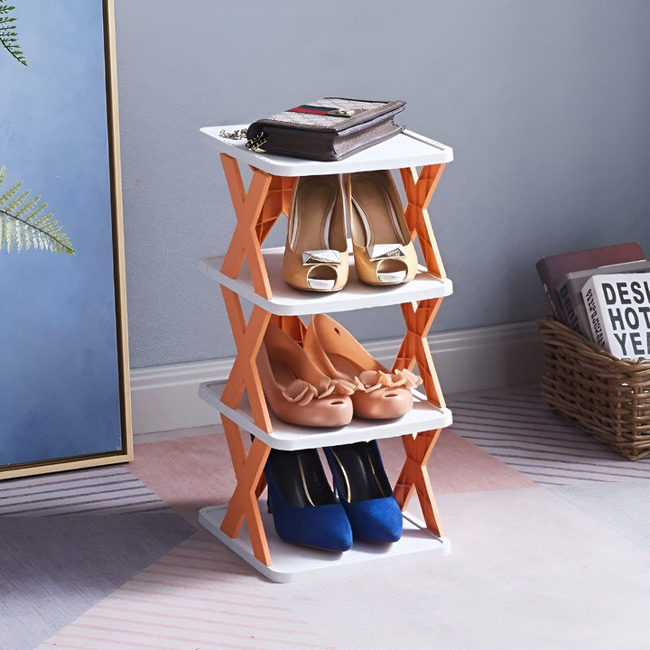 FlexiStack Skohylle – Sammenleggbar Multi-Sko Organizer for Små Plasser | Luvikno