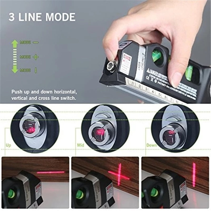 PrecisionPro 4-i-1 Laser Nivå og Målebånd | Luvikno