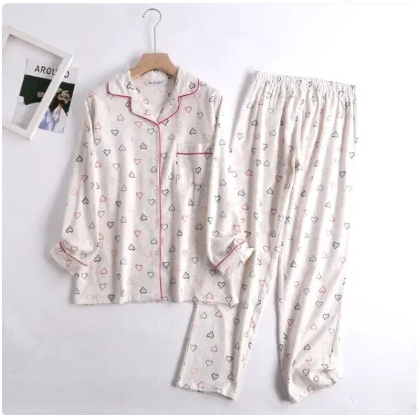 Luvik | naisten pyjama-setti eloisilla kuvioilla Kaksiosainen