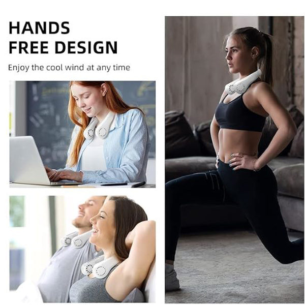 Luvikno | Bærbar Nakkevifte med Justerbare Hastigheter – Ergonomisk, Lett Design for Håndfri Kjøling, Lang Batterilevetid