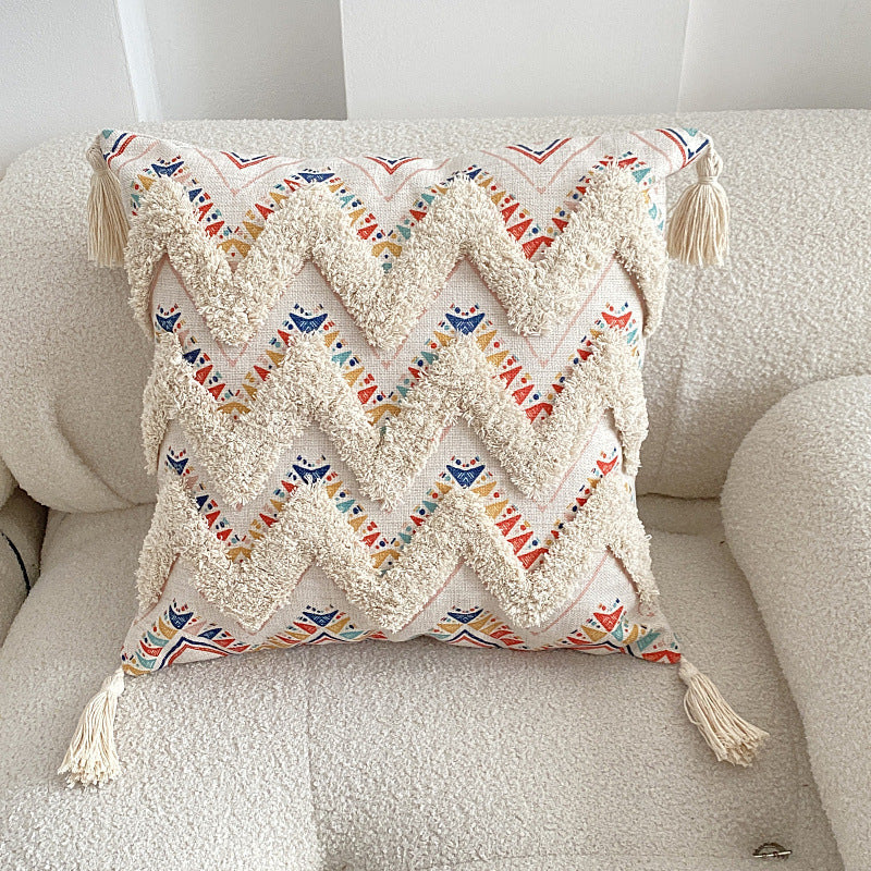 Boho foret linet frynse puteomslag