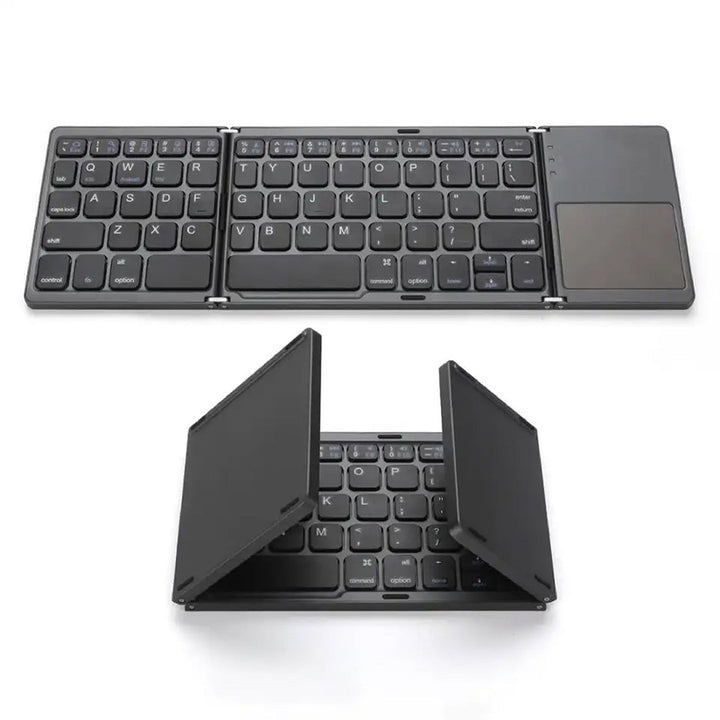 Luvikno | Sammenleggbar Bluetooth-tastatur med berøringsplate | Bærbart trådløst mini-tastatur for Windows, Mac, iOS og Android