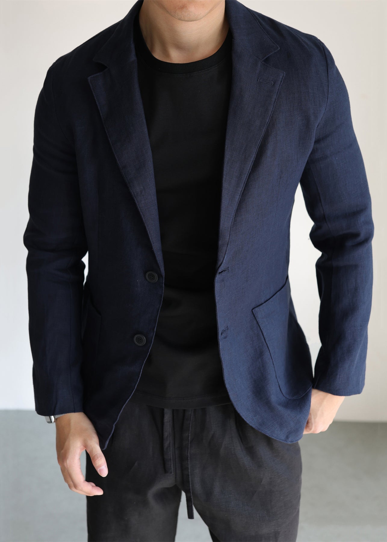 Luvik | Villatakki miehille nappitaskuilla, Peter Pan -kauluksella