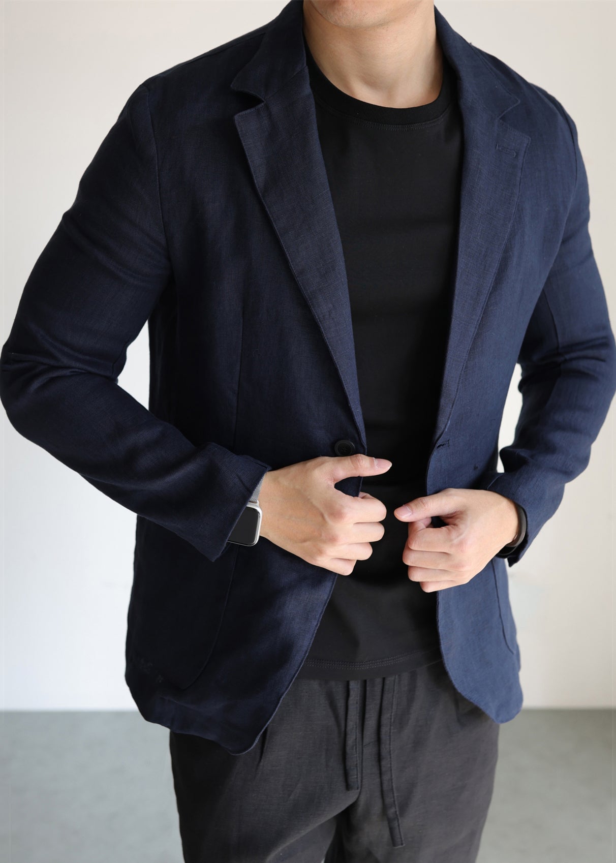 Luvik | Villatakki miehille nappitaskuilla, Peter Pan -kauluksella