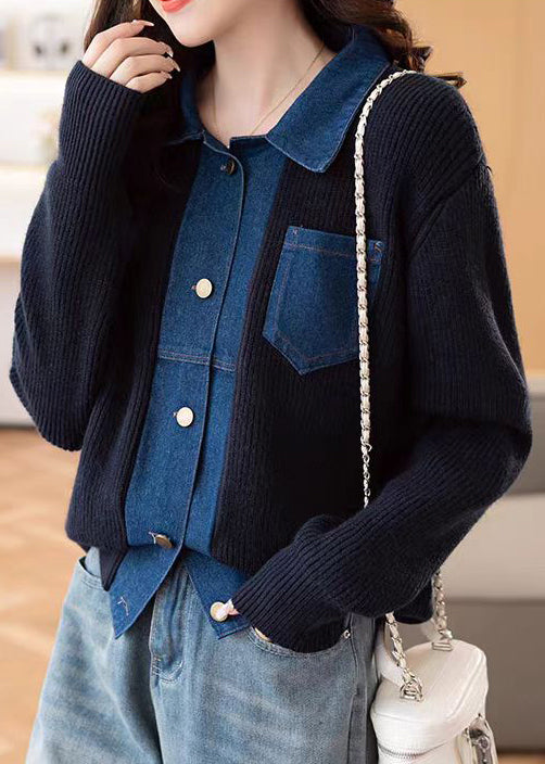 Luvik | Myk denimjakke med Peter Pan krage