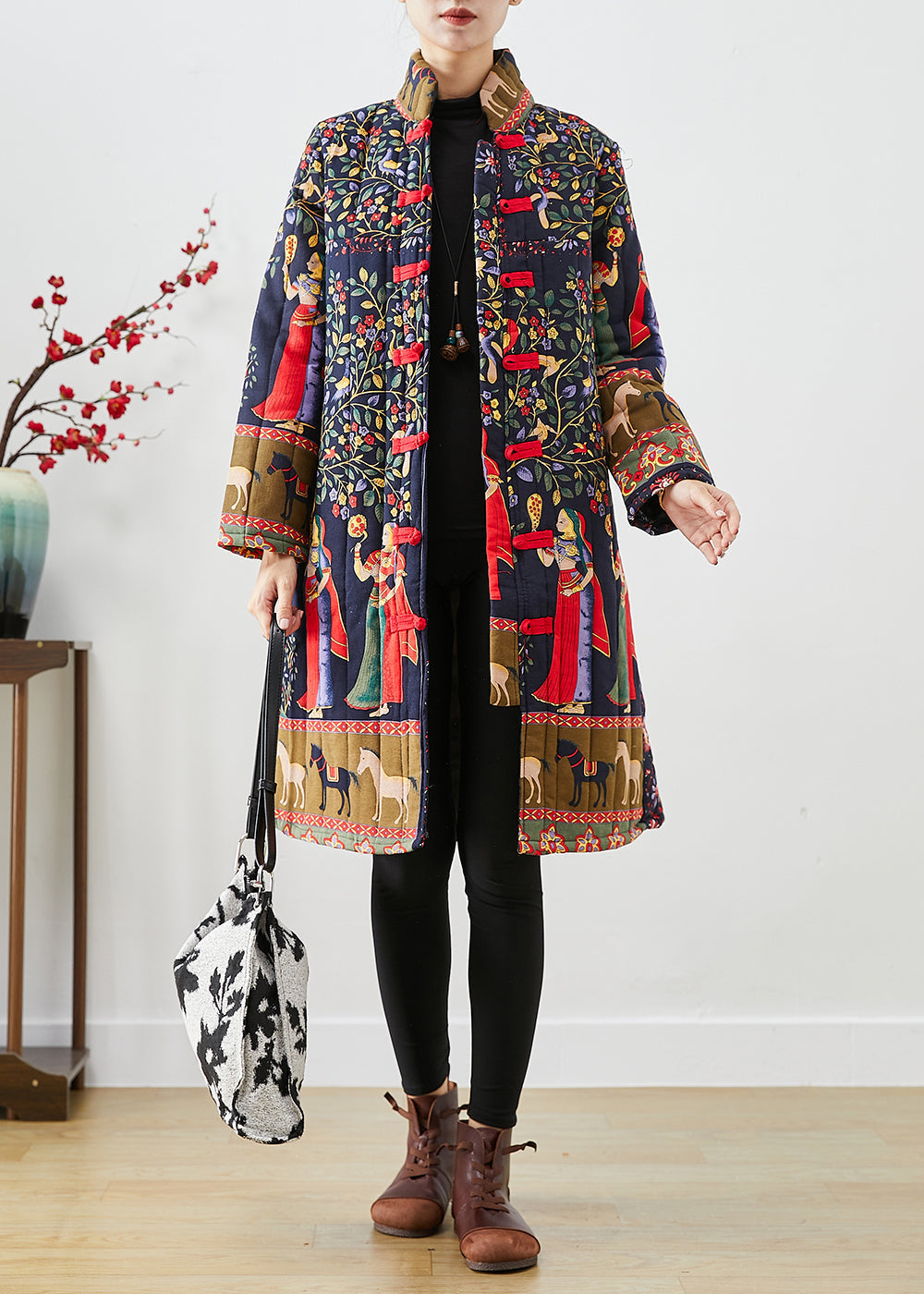 Luvik | Painettu Hienosta puuvillasta vuoratut talviturkit Kiinalainen nappi