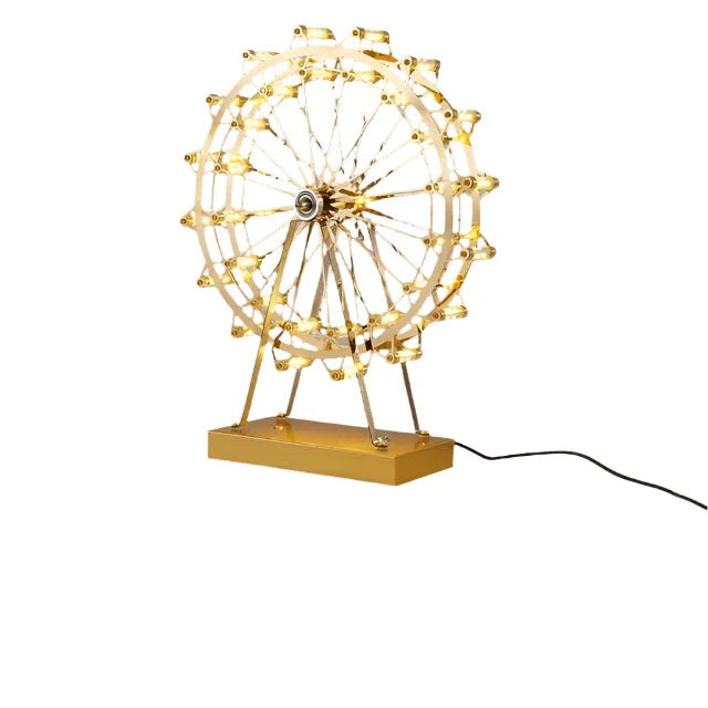 LED Ferris Wheel Skrivebord Lampe, Dekorativ Belysning med Musikkfunksjon, Retro Skrivebord Lys for Hjem | Luvikno