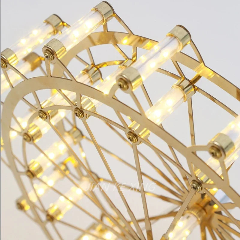 LED Ferris Wheel Skrivebord Lampe, Dekorativ Belysning med Musikkfunksjon, Retro Skrivebord Lys for Hjem | Luvikno