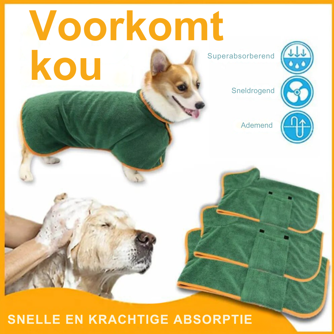 Luvikno | Hundeforhøyelse for hunder – Hurtigtørkende justerbar hundepledd, komfortabel og stilfull badekåpe for alle størrelser