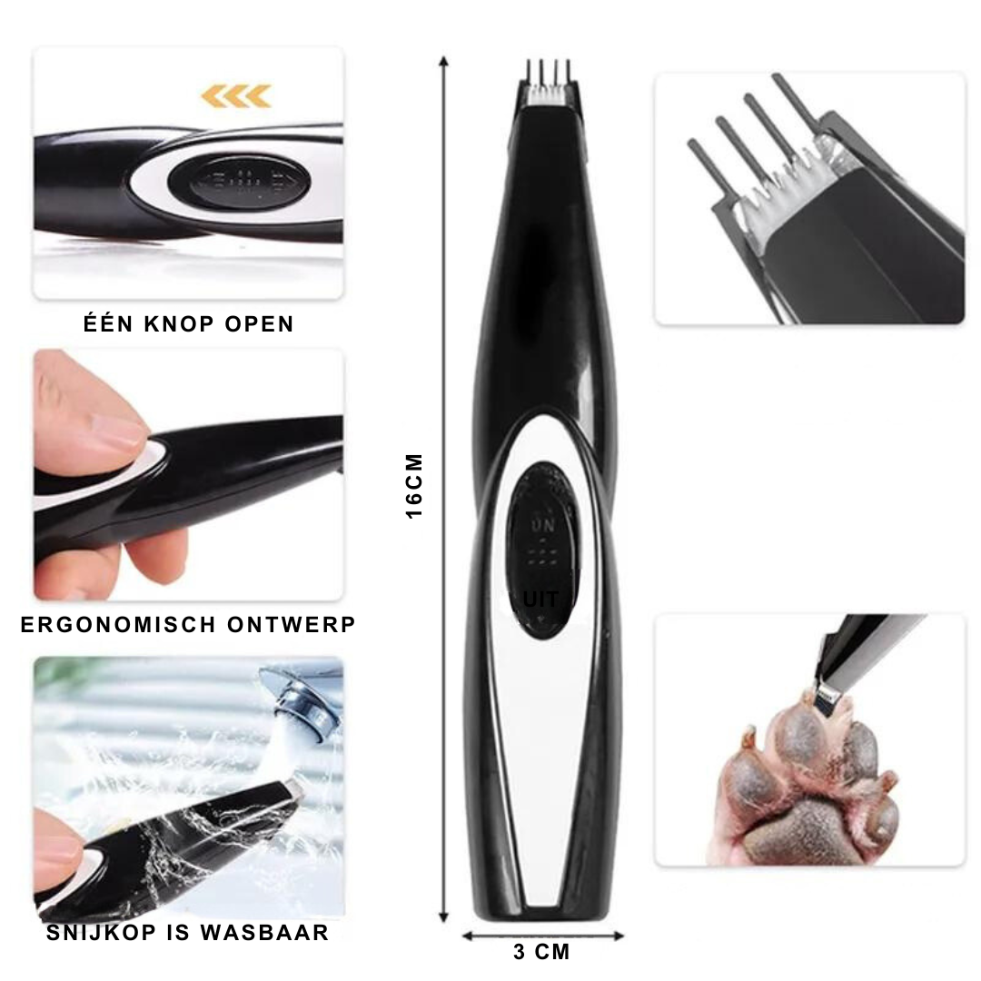 Luvikno | Trådløse hundeklippeskjær, profesjonell dyretrimmer for sensitive områder, USB-oppladbar, stillegående drift, rustfritt stål
