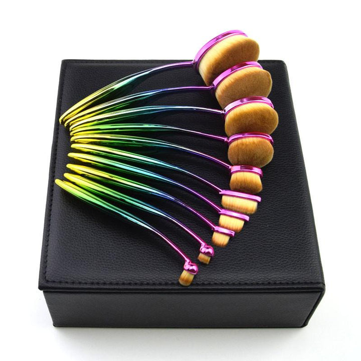 Rainbow Makeup Brushes - 10 Dels Sett | Luvikno