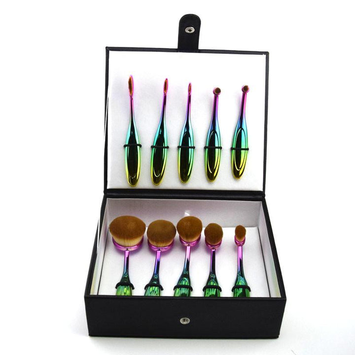 Rainbow Makeup Brushes - 10 Dels Sett | Luvikno