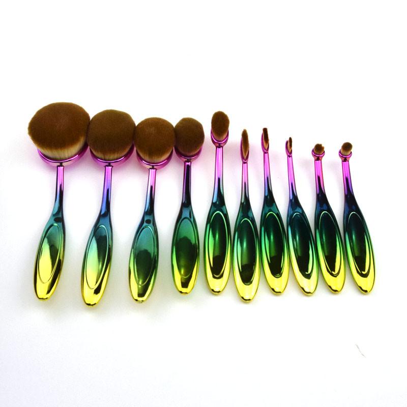 Rainbow Makeup Brushes - 10 Dels Sett | Luvikno