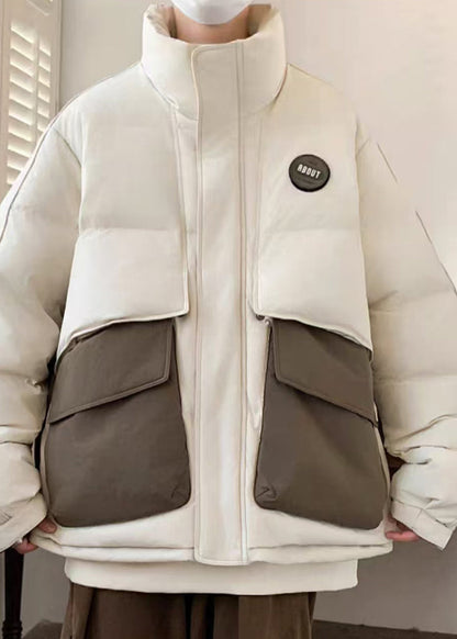 Luvik | Kahvipocketit Suuri Koko Patches Ankanhöyhenet Dynekat Miehille Talvi