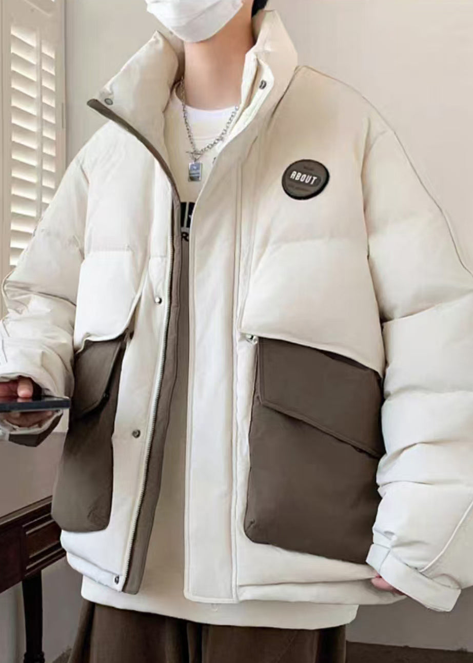 Luvik | Kahvipocketit Suuri Koko Patches Ankanhöyhenet Dynekat Miehille Talvi