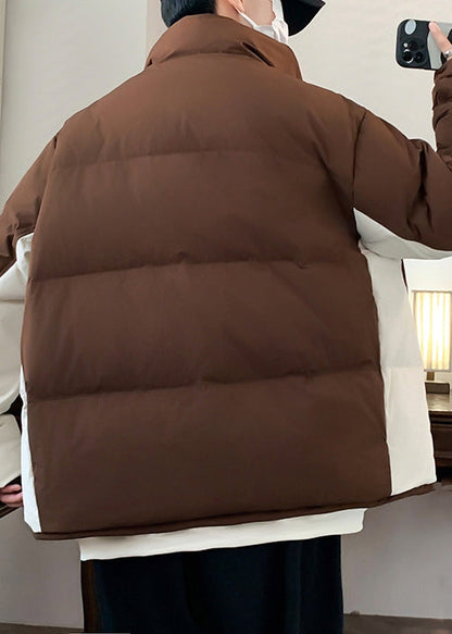 Luvik | Kahvipocketit Suuri Koko Patches Ankanhöyhenet Dynekat Miehille Talvi