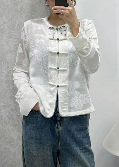 Luvik | Vihreä painettu silkkipaita nappihihat