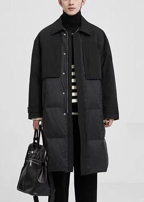 Luvik | Khaki Peter-Pan-Rusetti Napillinen Tasku Ankkaduvetti Miesten Talvitakit