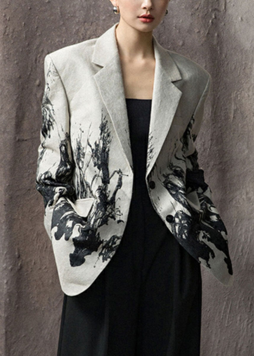 Luvik | Peter Pan Kaulus Painettu Napitettu Puuvilla Puku Takit