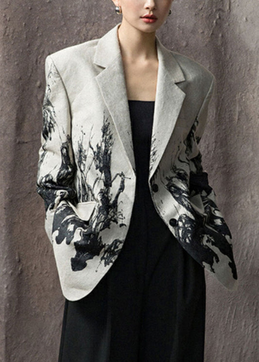 Luvik | Peter Pan Kaulus Painettu Napitettu Puuvilla Puku Takit