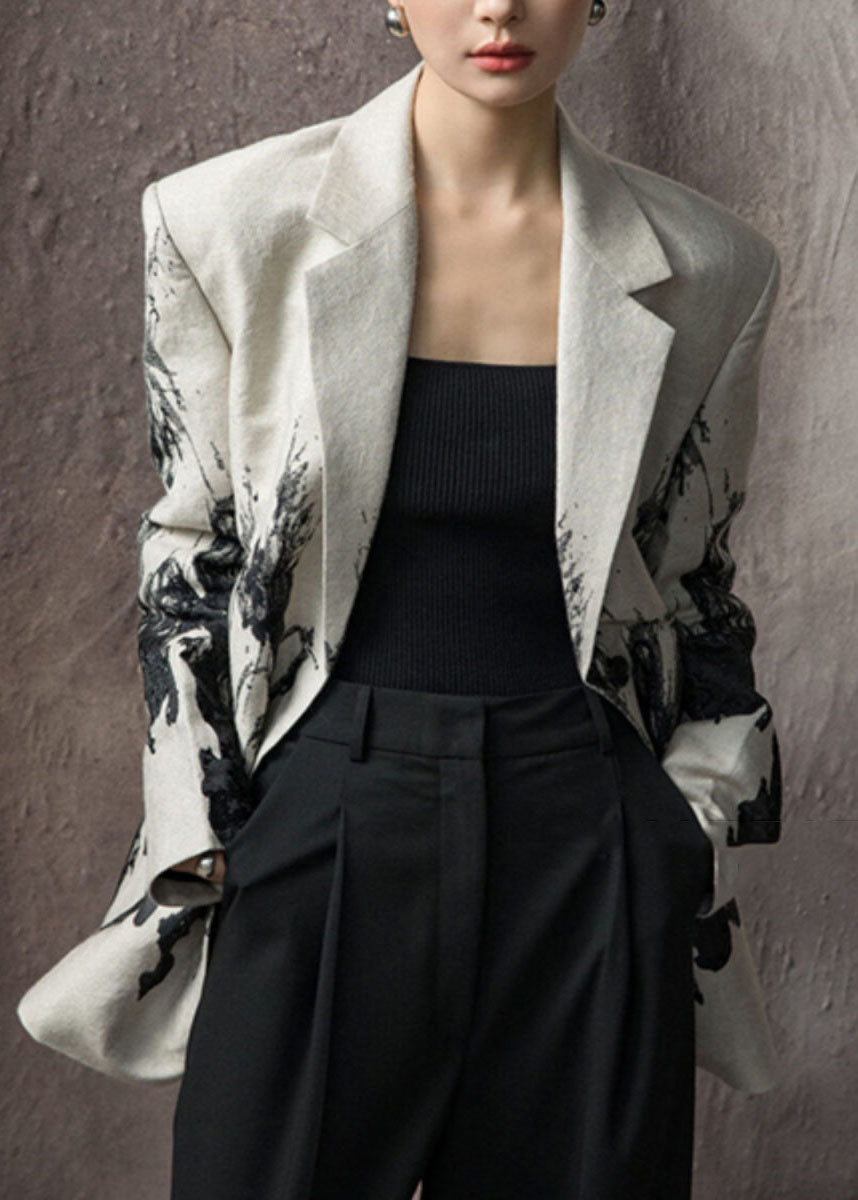 Luvik | Peter Pan Kaulus Painettu Napitettu Puuvilla Puku Takit