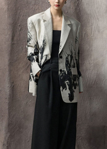 Luvik | Peter Pan Kaulus Painettu Napitettu Puuvilla Puku Takit