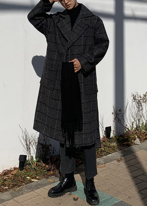 Luvik | Miesten villasta valmistetut talvitakit, joissa on nappitaskuja ja ruutukuosi